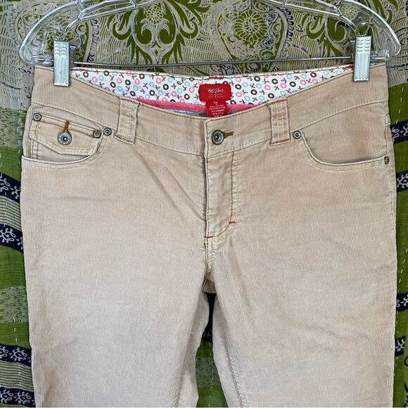 Y2K Mossimo Stretch Khaki Corduroy Flared Pants Size 7 - Picture 2 of 16